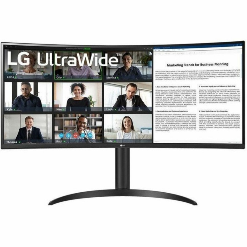 ال جي 34WN80C-B 34 بوصة شاشة WQHD IPS منحنية فائقة العرض